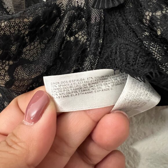 Wacoal Black Nude Sheer Lace Mesh Wired Bra Size 34DD - Picture 4 of 5